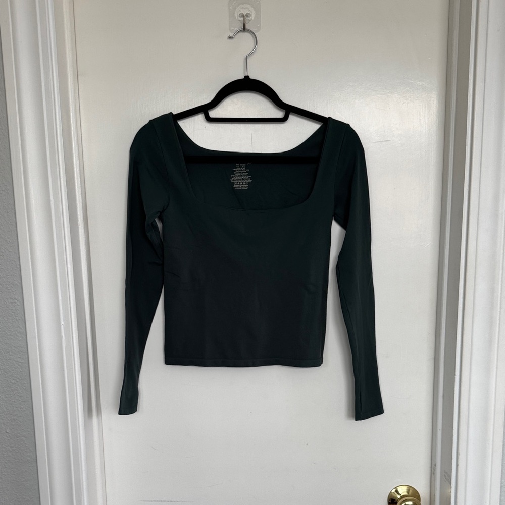 Free People Dark Green Long Sleeve top